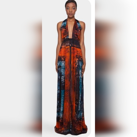 BALMAIN Silk Halter Maxi Dress - Picture 3 of 12